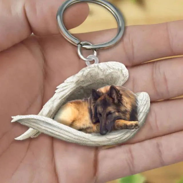 Dog Sleeping Angel Keychains