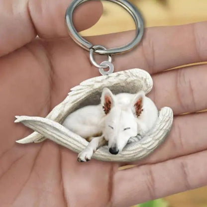 Dog Sleeping Angel Keychains