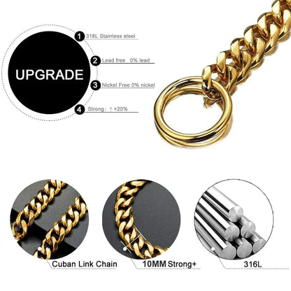 Gold Link Chain Collar for Dogs